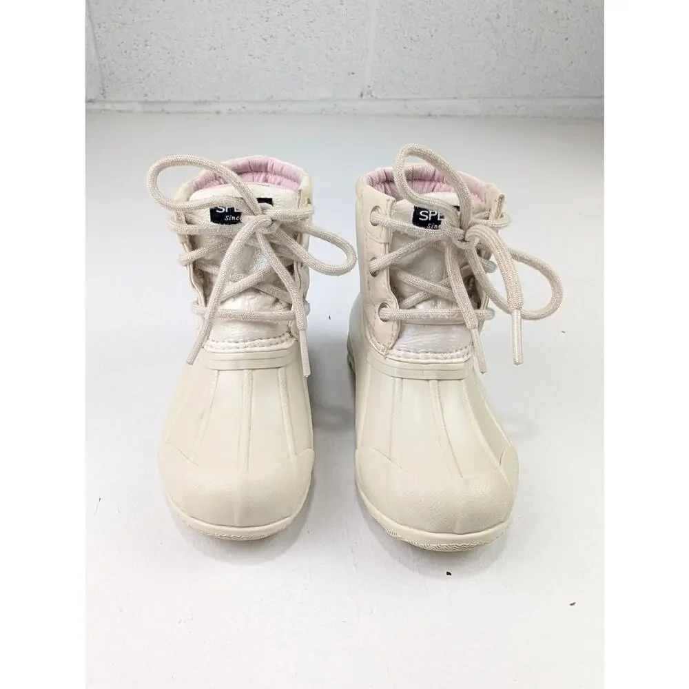 Sperry Top-Sider Port Boots Ivory Shimmer Toddler Girls 8